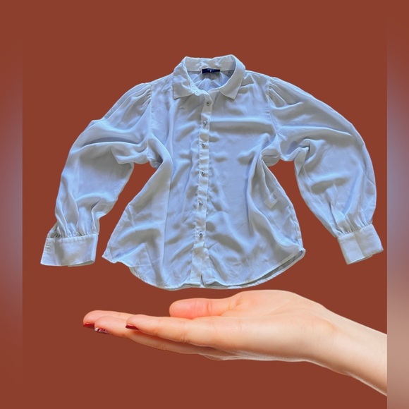 TAHARI  Womens Ivory White And Metal Button-Up High/Low Tunic dress Blouse Sz M - Picture 3 of 14